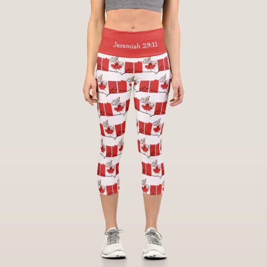 Leggings Capri Personnalisable  | Patriotique | DRAG CANADA (Recto)