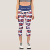 Leggings Capri Personnalisable  | Patriotique | DRAG UNION JACK U (Recto)