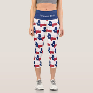 Leggings Capri Personnalisable    Patriotique   DRAPEAU TEXAS