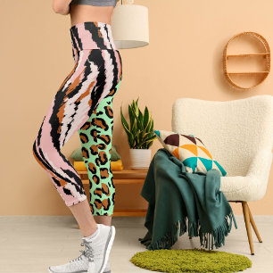 Leggings Capri Personnalisé Big Cat Photo Motif Wild Animal