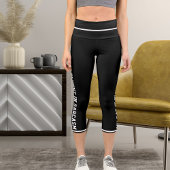 Leggings Capri Personnalisé Blanc Noir Fun Style Comic Style Thèm