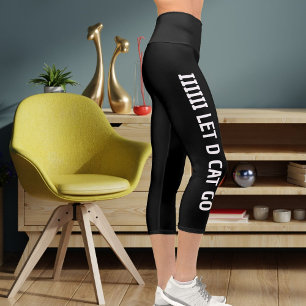 Leggings Capri Personnalisé Blanc Noir Pet Chat Maman Haute taill