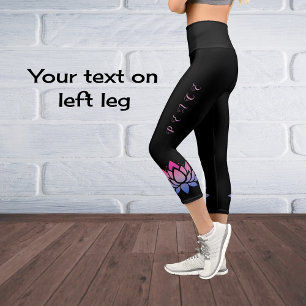 Leggings Capri Personnalisé chic lotus fleur chic texte personnal
