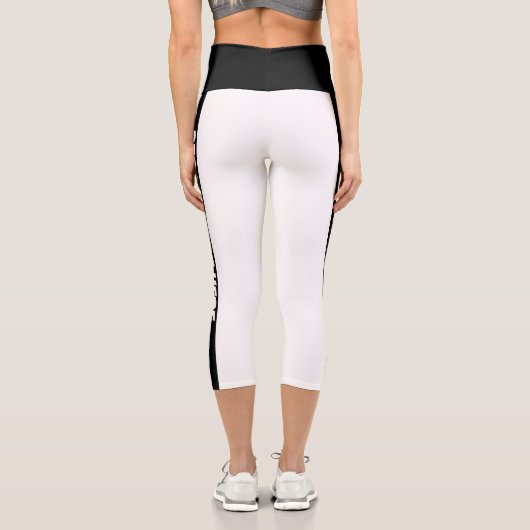 Leggings Capri Personnalisé en bande noire (Verso)