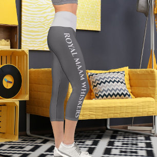 Leggings Capri Personnalisé gris clair gris foncé gris foncé Text
