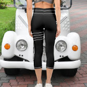 Leggings Capri Personnalisé Noir Blanc Pet Nom du chat do-it-your