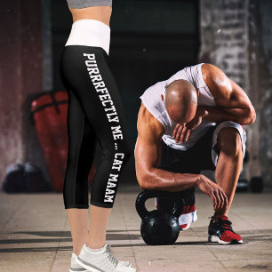 Leggings Capri Personnalisé Personnalisé Fabriqué Noir Blanc Anim