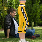 Leggings Capri Personnaliser Jaune Orange Noir Chat Blanc Nom de