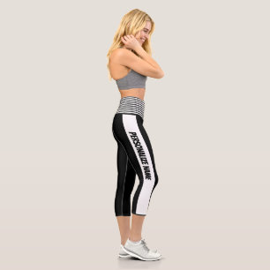 Leggings Capri PERSONNALISER noir et blanc