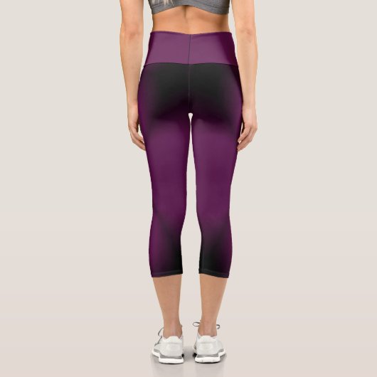 Leggings Capri Pétale de papillon noir pourpre (Verso)