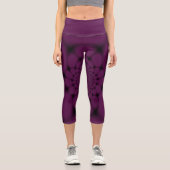 Leggings Capri Pétale de papillon noir pourpre (Recto)