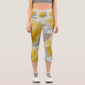 Leggings Capri Pétales de rose jaune (Recto)