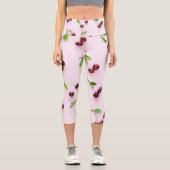 Leggings Capri Petite cerise sur Arrière - plan rose clair (Recto)