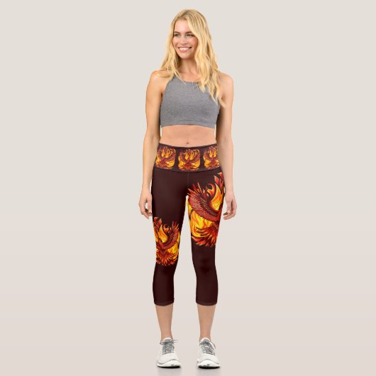 Leggings Capri Phoenix mythologique immortelle Créature (Recto)
