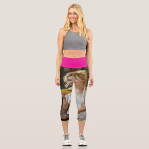 Leggings Capri Photo de tacos à manger Personnaliser