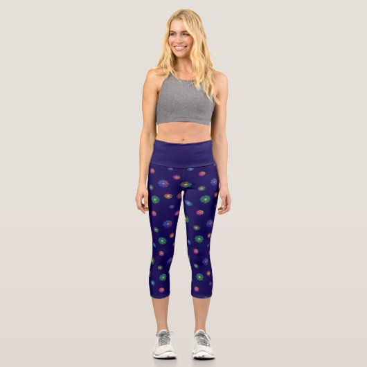 Leggings Capri Pick a Posy Custom Background (Recto)