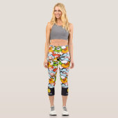 Leggings Capri Pickleball Design Super Hero Pop Art drôle Personn (Recto)