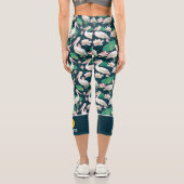 Leggings Capri Pickleball Design Tropical Pelican Bird Custom (Verso)