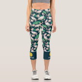 Leggings Capri Pickleball Design Tropical Pelican Bird Custom (Recto)