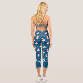 Leggings Capri Pickleball Imprimer Funky Winter Snowman Texte Per (Verso)