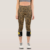 Leggings Capri Pickleball Imprimer Jungle Animal Motif Texte pers (Recto)