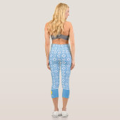 Leggings Capri Pickleball Imprimer mignon Hiver Snowflake Texte p (Verso)