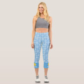Leggings Capri Pickleball Imprimer mignon Hiver Snowflake Texte p (Recto)