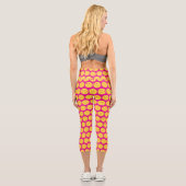 Leggings Capri Pickleball Player Pickleball Motif rose vif (Verso)