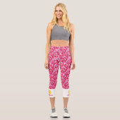 Leggings Capri Pickleball Print Valentines Day Hearts Texte perso (Recto)