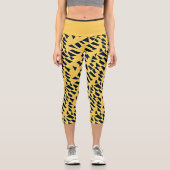 Leggings Capri Pics de montagne Abstraits - Jaune (Recto)