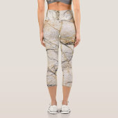 Leggings Capri Pierre de marbre texturée marron et noire (Verso)