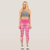 Leggings Capri Pilates Yoga Rose Personnalisé Texte (Recto)