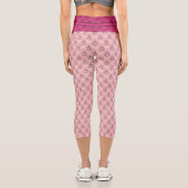Leggings Capri Pink & Beet Purple Hearts Monogramme & Nom (Verso)