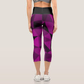 Leggings Capri Pink black geometric mesh pattern (Verso)