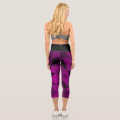 Leggings Capri Pink black geometric mesh pattern (Verso)