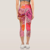 Leggings Capri Pink plants (Verso)