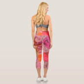 Leggings Capri Pink plants (Verso)