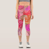 Leggings Capri Pink plants (Recto)
