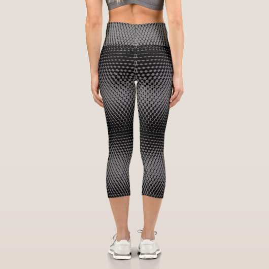 Leggings Capri Pixel Motif 09.B.w. Gray BG (Verso)