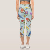 Leggings Capri Pixel Oiseaux et fleurs (Verso)