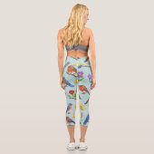 Leggings Capri Pixel Oiseaux et fleurs (Verso)