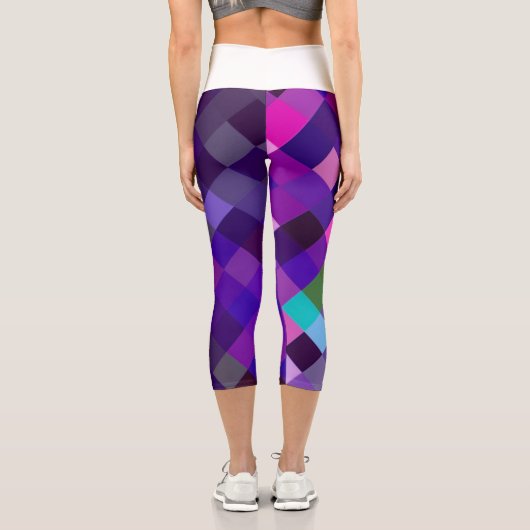Leggings Capri Pixelated Pattern - Purple (Verso)