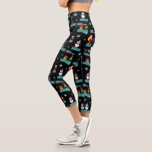 Leggings Capri Pixellit Joyeux Motif de Noël - Design rétro