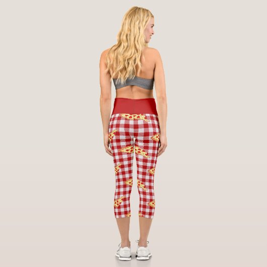Leggings Capri pizza de coeur valentine rouge en vichy (Verso)