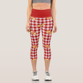 Leggings Capri pizza de coeur valentine rouge en vichy (Recto)