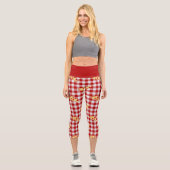 Leggings Capri pizza de coeur valentine rouge en vichy (Recto)