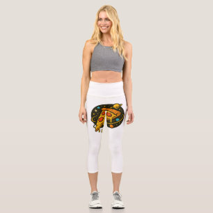 Leggings Capri Pizza Galaxy - tranche cosmique de saveur