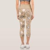 Leggings Capri plage de coquillages beiges (Verso)