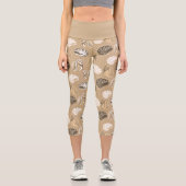 Leggings Capri plage de coquillages beiges (Recto)