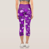 Leggings Capri plage de coquillages violets (Verso)